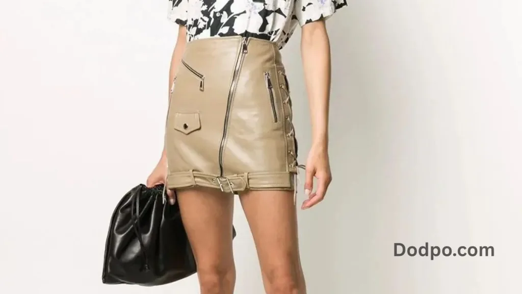 Mesh Top and Faux Leather Mini Skirt