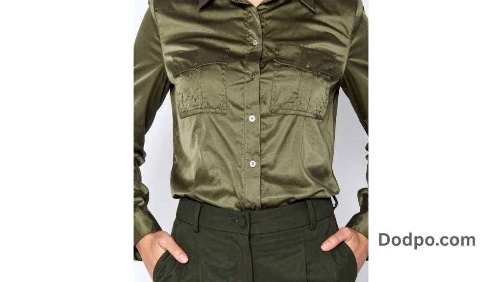 Satin trousers and a striped jumper