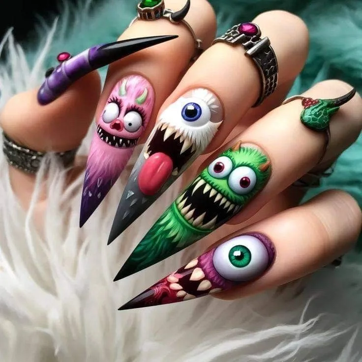 Creepy halloween nails