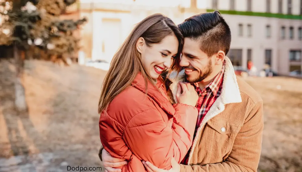 couple laughing together