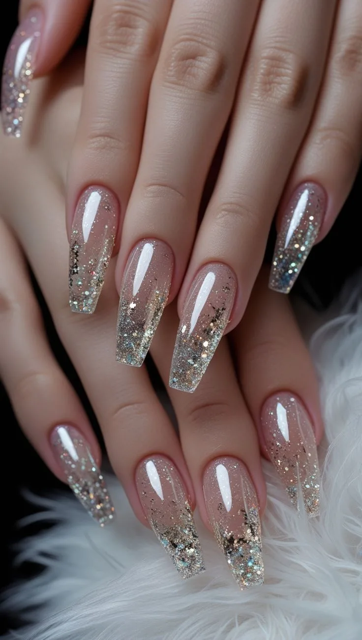 Glitter or Shimmer Accents - Wedding nails for bride
