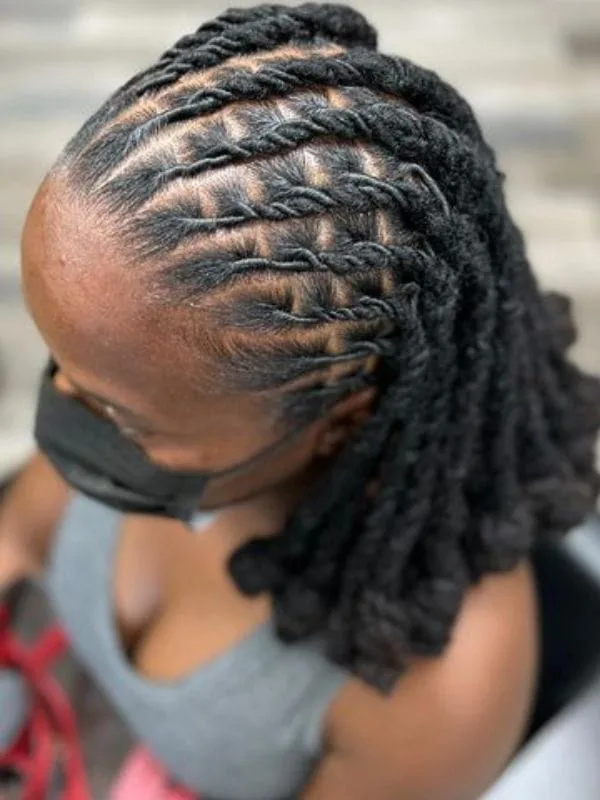 flat-twist-styles-for-short-starter-locs