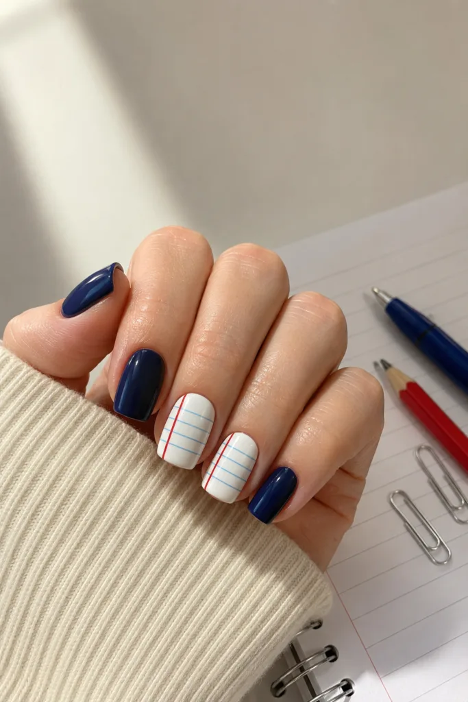 11. Lined Notebook Accent Nails