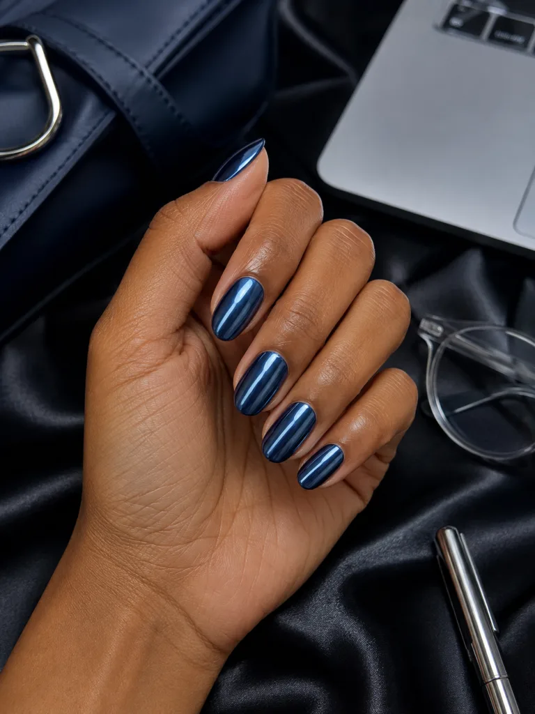 17. Cream Argyle Almond Nails