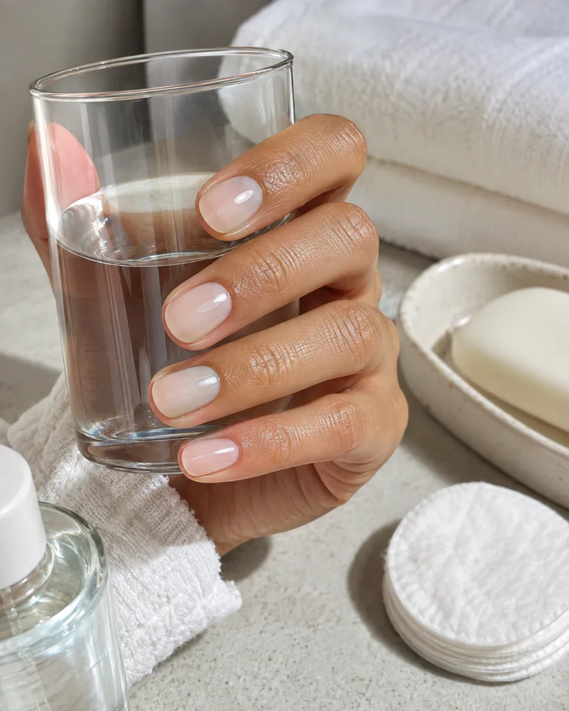 4. High-Gloss Soap Nails