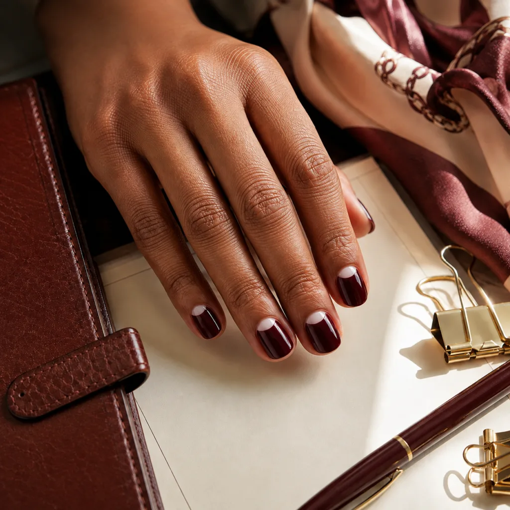 8. Negative-Space Half-Moon Nails