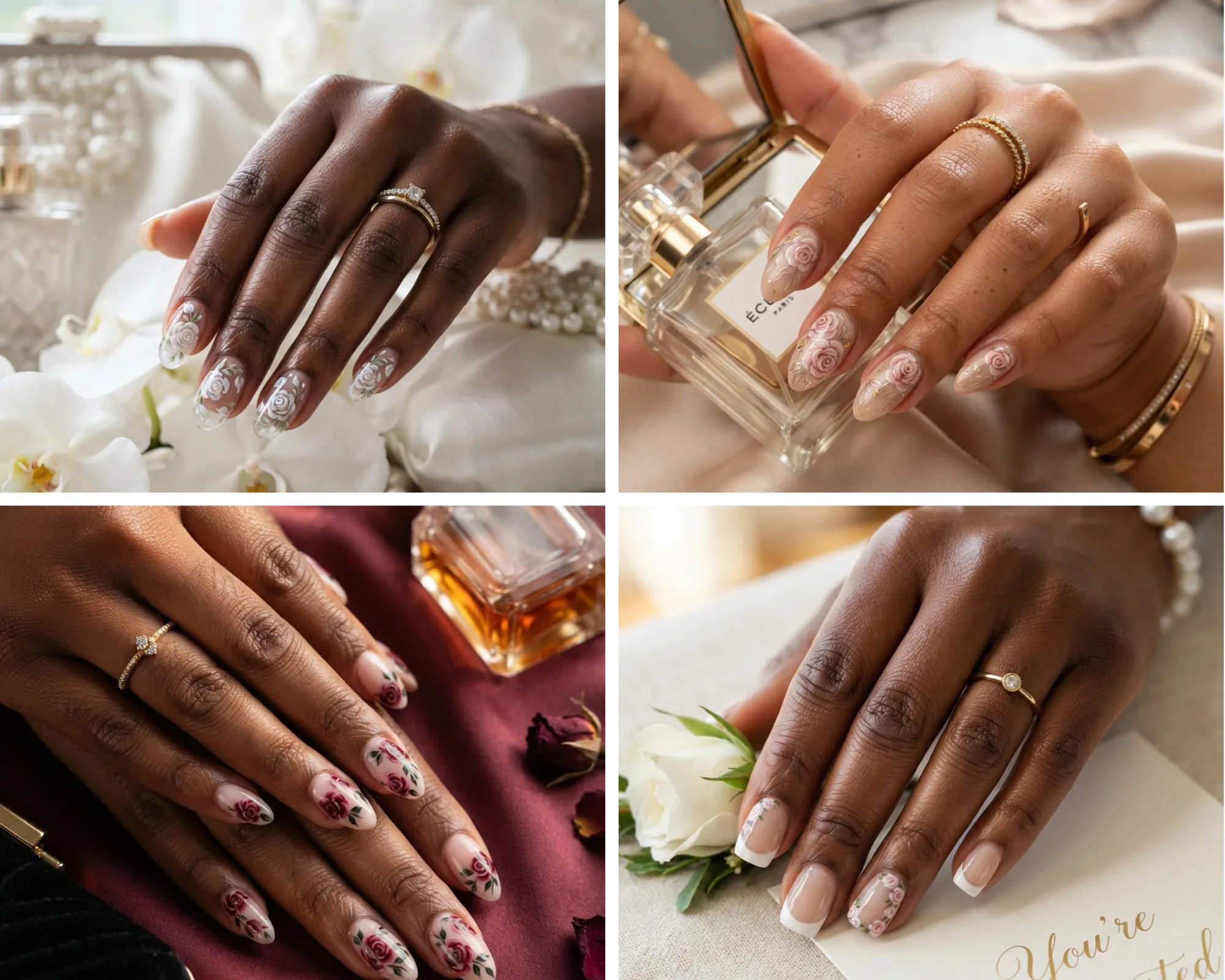 rose nail art designs