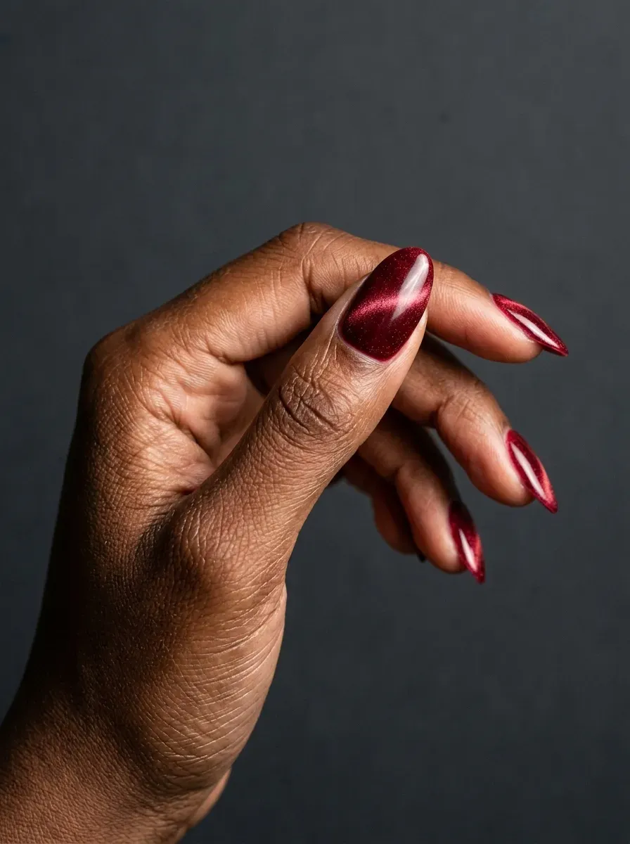 Burnt orange ombre nails fading from warm nude to autumn orange