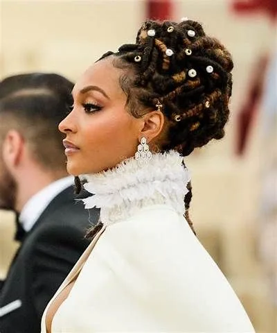 Short loc updo