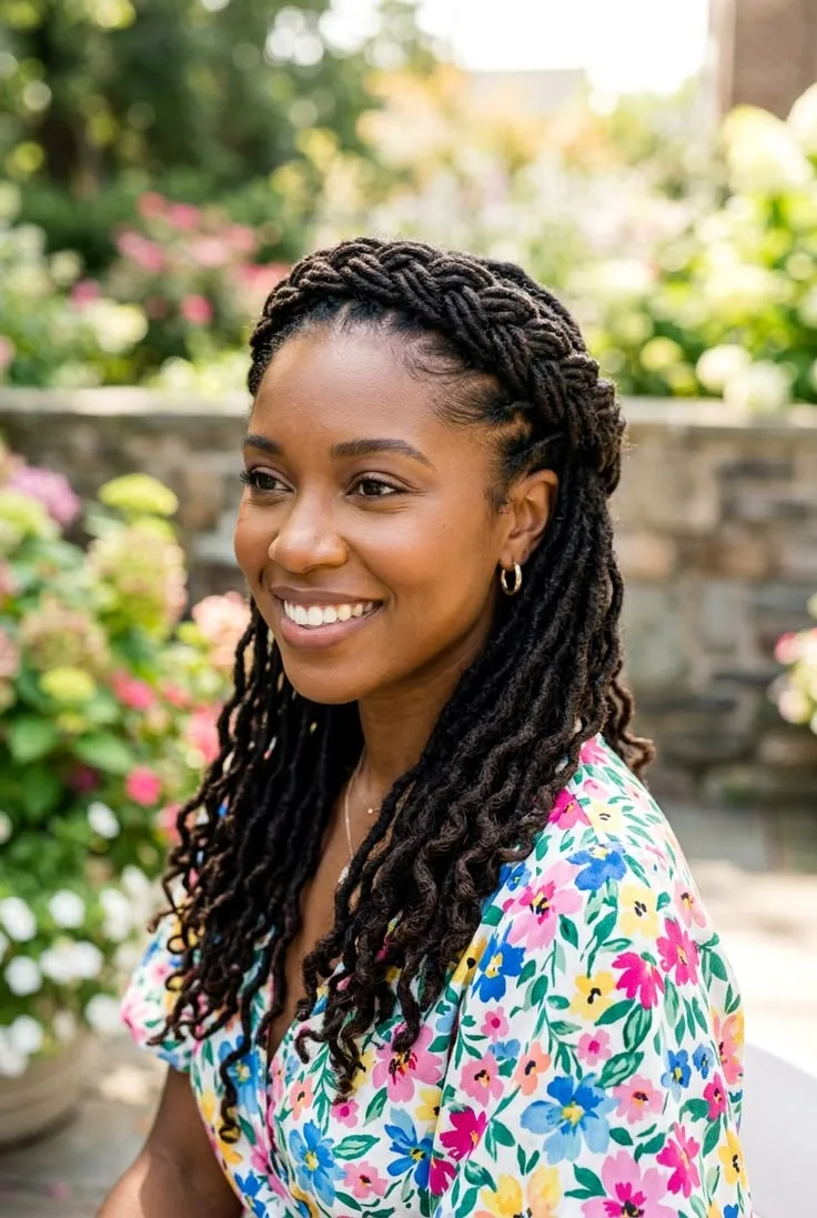 Loc Crown with Flowing locs